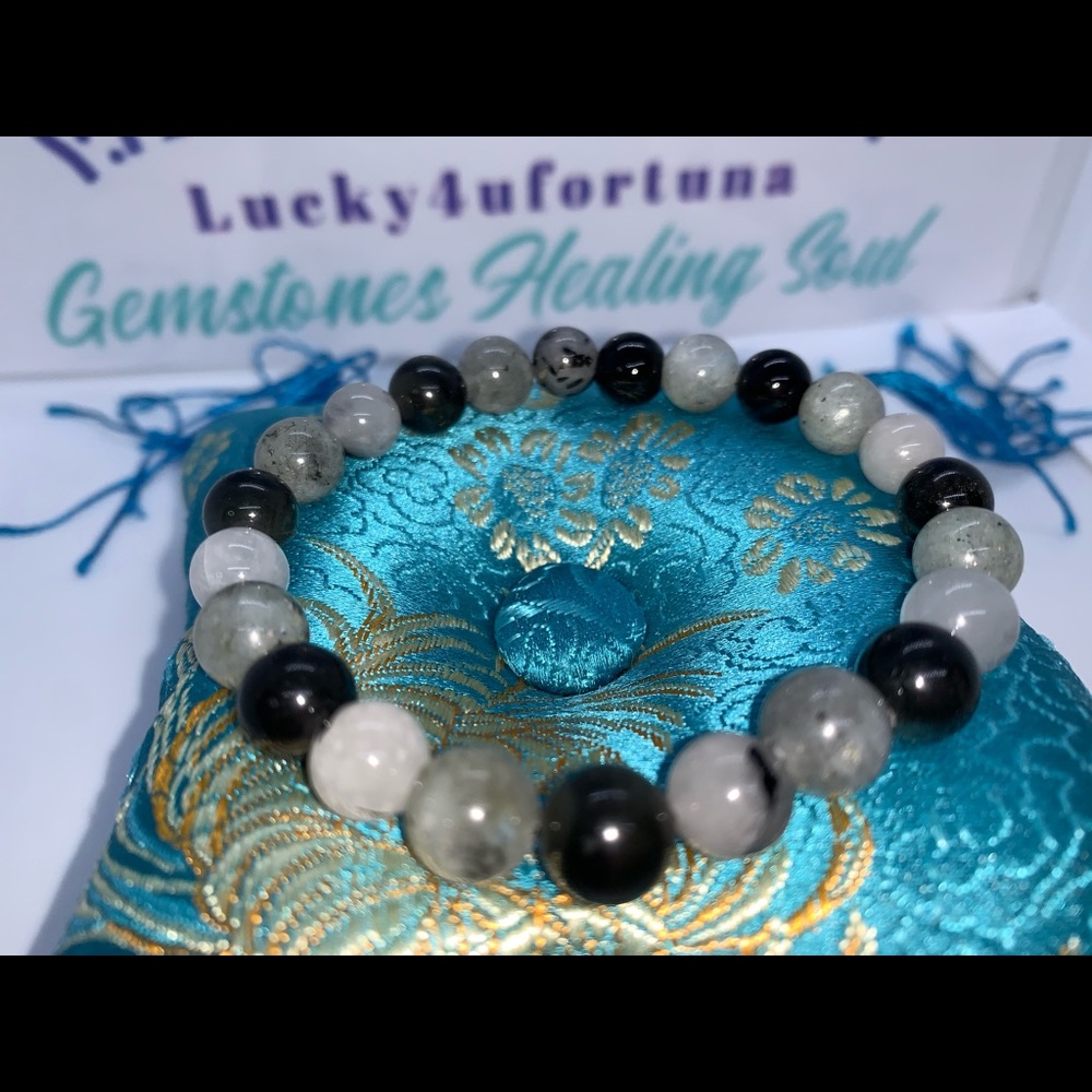 PROTECTION Bracelet Labradorite Tourmaline Rutilat